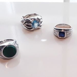 Precious Stones in Sterling Silver   Men's Rings